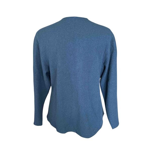 Norm Thompson Blue Wool Button Front Jacket with Belt – Size L - Picture 2 of 6